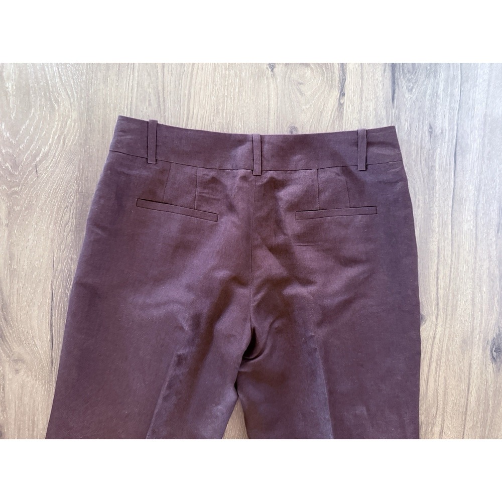 Ann Taylor LOFT "Ann" Pants Women's 6 Brown Linen Blend Lined - Picture 9 of 13